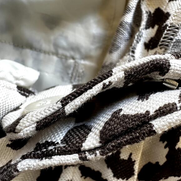 J. Crew Easy Pants Linen Leopard Print Pull On Cropped High Rise Black White 6 - Picture 3 of 8